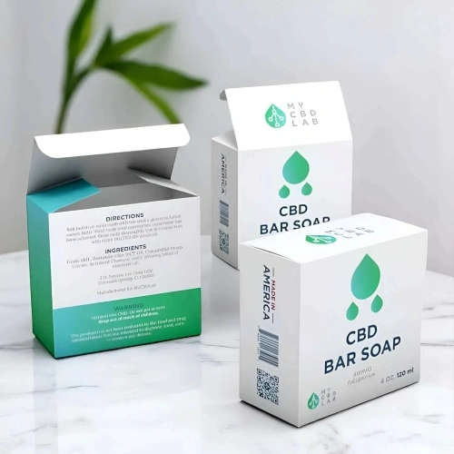 Custom hemp soap boxes with eco-friendly printed design