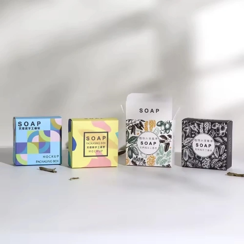 Custom paper soap boxes with eco-friendly printed design
