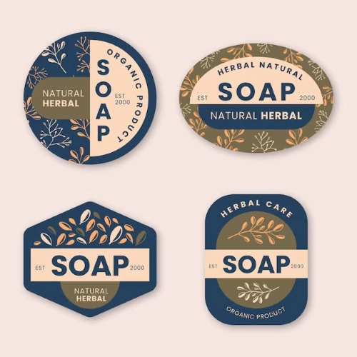 Custom soap bar labels with printed logo