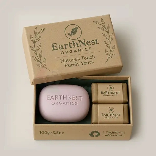 Kraft two piece soap boxes with custom branding